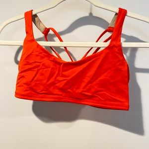 Orange Lululemon Criss Cross Back Sports Bra